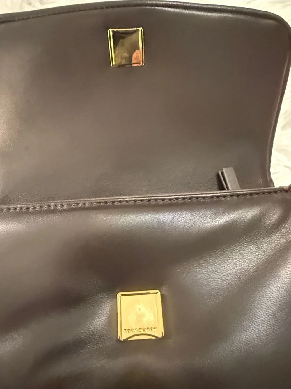 Tory Burch Black Leather Crossbody with Gold Logo Hardware
